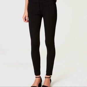 Ann Taylor LOFT Black Skinny Ankle Pant Zip Pockets Thick Knit Stretch